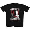 American Classics Halloween 70s Horror Movie Michael Myers Everyday is Halloween Graphic Youth Short Sleeve T-Shirt Graphic Tee Black view 1