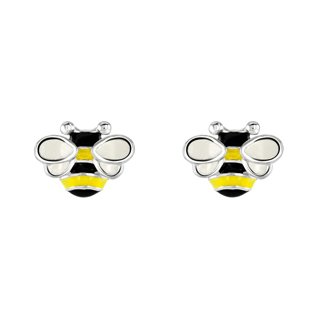 Dew Sterling Silver Dinky Bee and Combe Stud Earrings 3558ME028