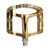 Xpedo Spry Flat Bicycling Pedals | Aluminum Body, 11mm Low-Profile, 106x100mm Platform, 28 Replaceable Steel Pins | MTB Trail/Enduro | Gold Slick view 1