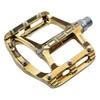 Xpedo Spry Flat Bicycling Pedals | Aluminum Body, 11mm Low-Profile, 106x100mm Platform, 28 Replaceable Steel Pins | MTB Trail/Enduro | Gold Slick view 2