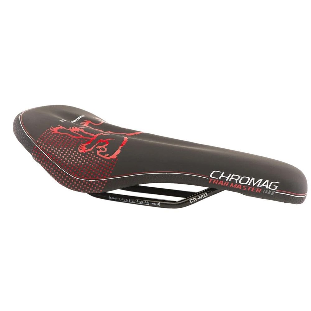 CHROMAG Trailmaster DT Unisex Adult MTB/MTB/Cycle/VAE/E-Bike Saddle, Black/Red, 140 x 284 mm