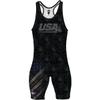 Cliff Keen Patriot - S79US19 (XS) - Men's Wrestling Singlet - Modern Style - Unisex - USA Flag Pattern - Black view 1