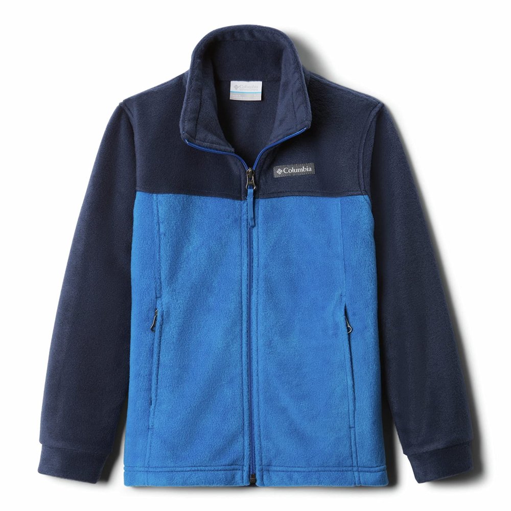 Columbia Youth Boys Steens Mt II Fleece, Bright Indigo/Collegiate Navy, X-Small