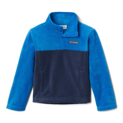 Columbia Youth Boys Steens Mtn 1/4 Snap Fleece Pull-over, Collegiate Navy/Bright Indigo, X-Small