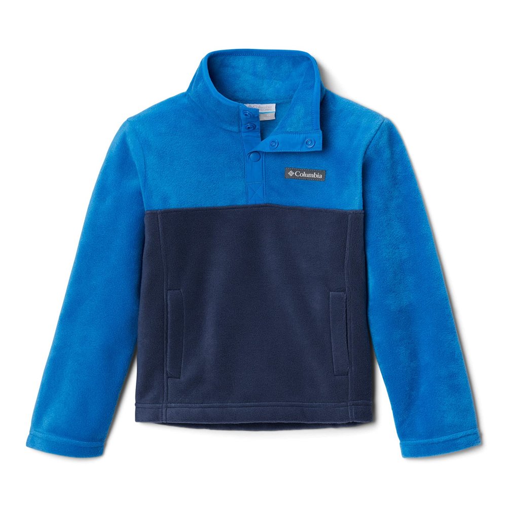 Columbia Youth Boys Steens Mtn 1/4 Snap Fleece Pull-over, Collegiate Navy/Bright Indigo, X-Small