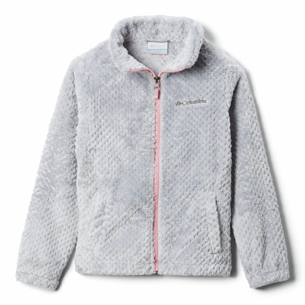 Columbia Youth Girls Fire Side Sherpa Full Zip, Columbia Grey, Small