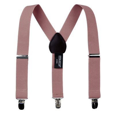 Spring Notion Boys' Elastic Suspenders with Leather Crosspatch Pink Copper Large