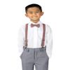 Spring Notion Boys' Elastic Suspenders with Leather Crosspatch Pink Copper Large view 2