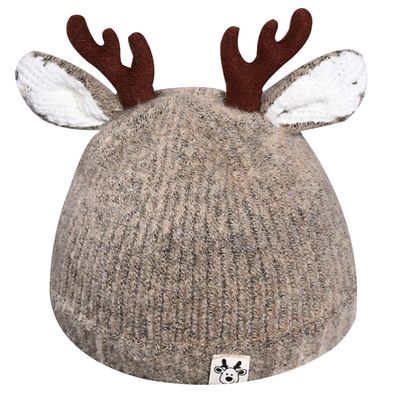 Infant Toddler Girls Boys Cute Reindeer Antlers Beanie Hat Winter Warm Crochet Knitted Cap