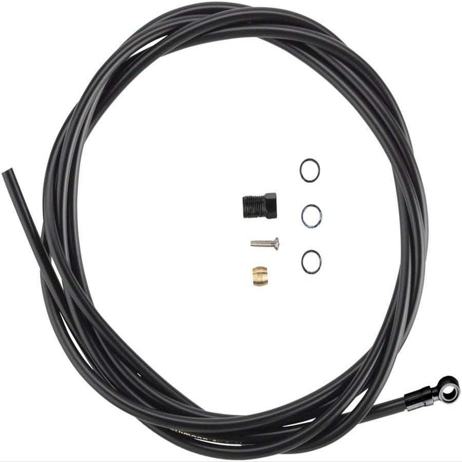 Shimano SM-BH90-SBM High Pressure Disc Brake Hose Kit with Black Banjo Fitting - 2000mm, Without Banjo Bolt, Black