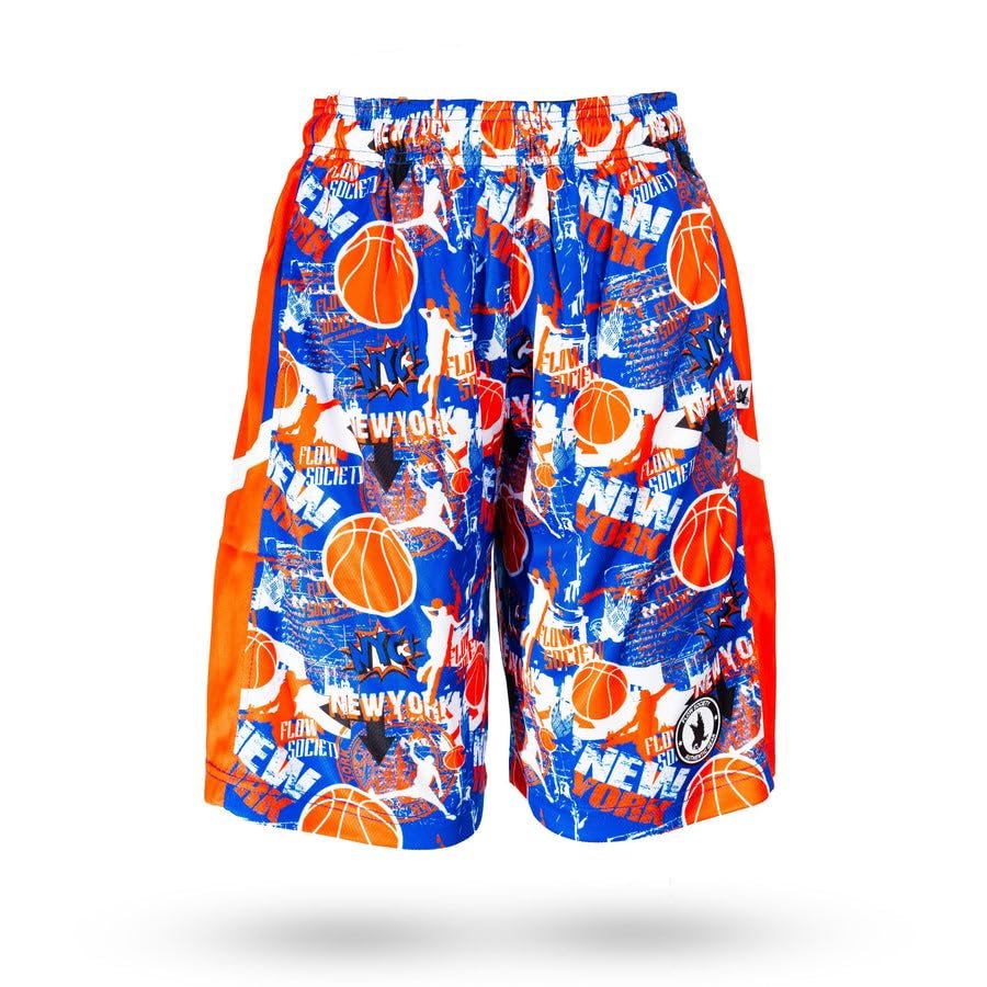 Flow Society Boys NY Hoops Attack Short Blue - Basketball - Athletic Shorts - Gym - Boys