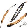 20-40lbs Archery Adult Takedown Recurve Bow Wooden Riser Hunting Bow 62" 66" 68" 70" Target Practice Bow Traditional Longbow Right Hand for Shooting Practice (66inch, 30lbs) view 1