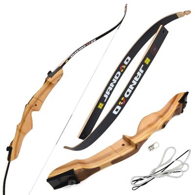 20-40lbs Archery Adult Takedown Recurve Bow Wooden Riser Hunting Bow 62" 66" 68" 70" Target Practice Bow Traditional Longbow Right Hand for Shooting Practice (66inch, 32lbs)
