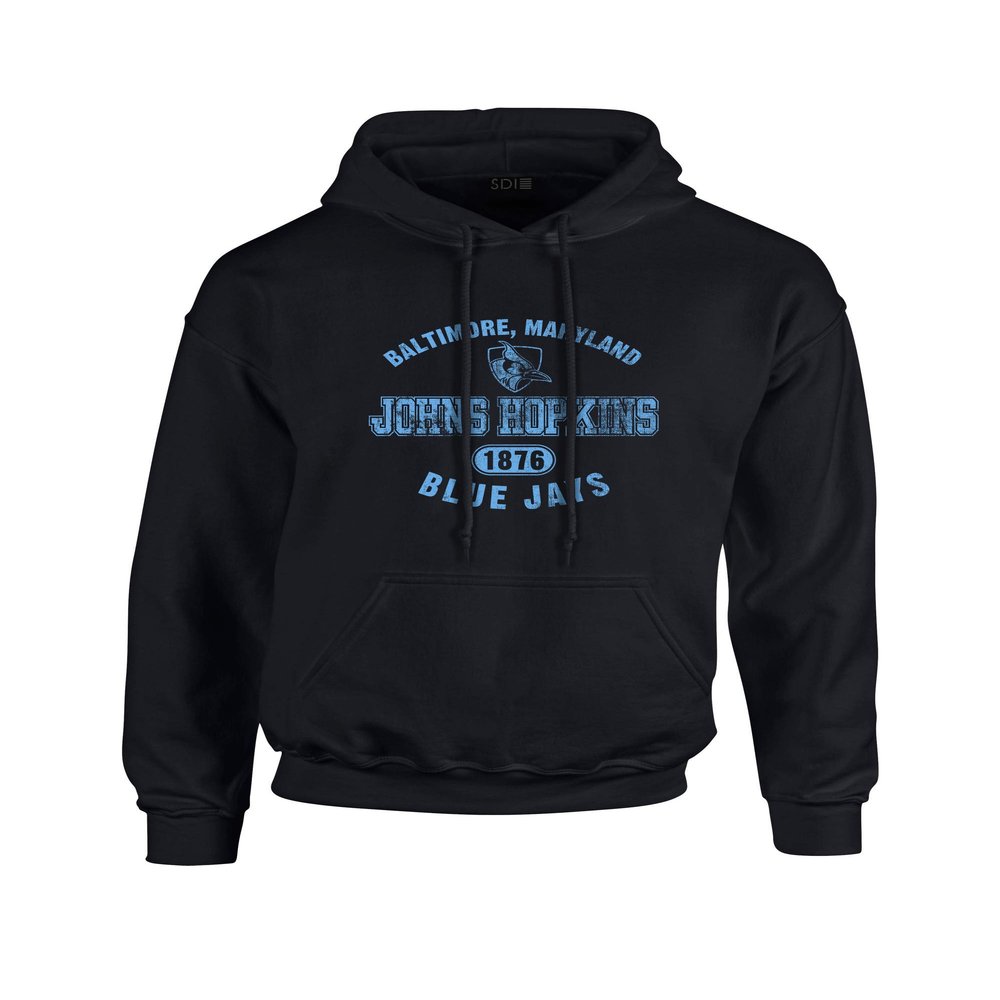 Johns Hopkins University College 50/50 Hoodie, Black, XL