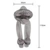 Women Girls Cute Panda Animal Winter Hats 3 in 1 Warm Plush Hoodie Cap Paw Gloves Mitten Scarf Set (Grey, With Fur Trim) view 4