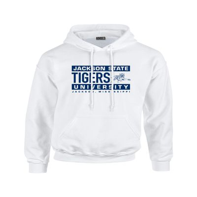 Jackson State Tigers College 50/50 Hoodie, White, 2X