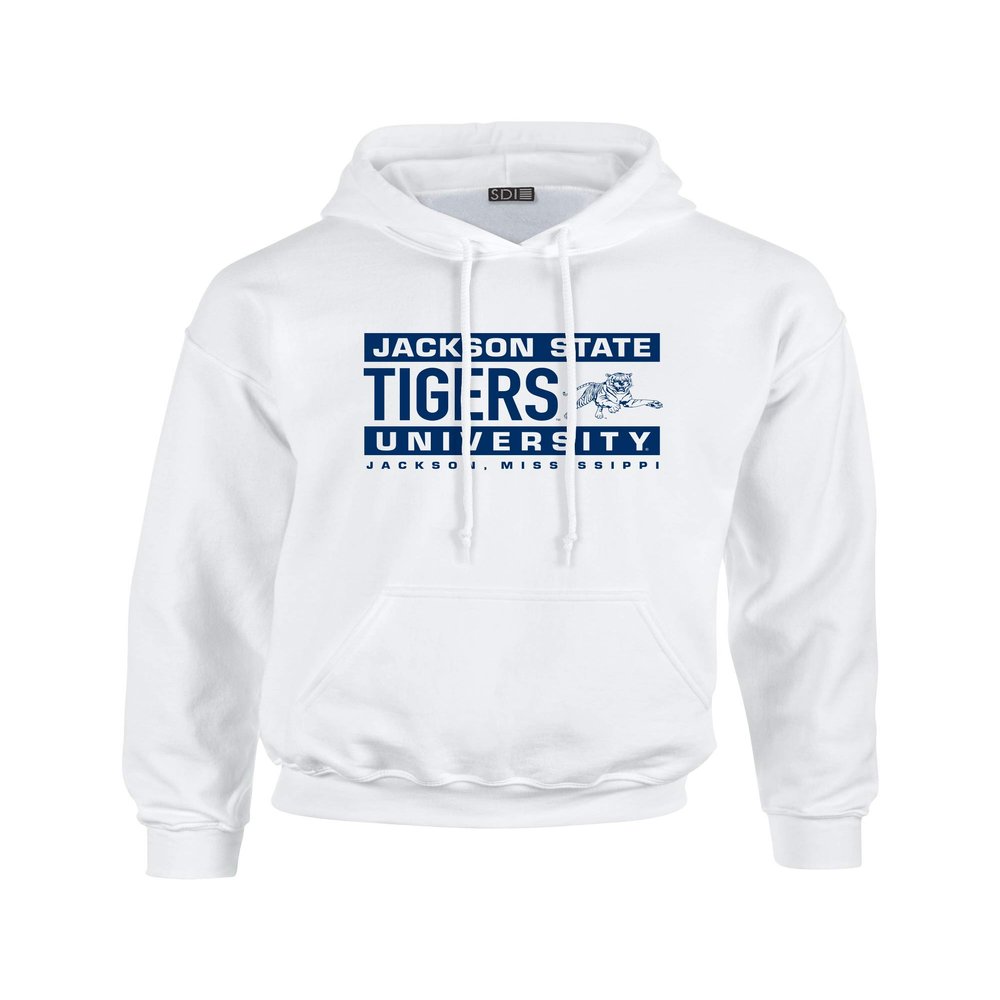 Jackson State Tigers College 50/50 Hoodie, White, 2X