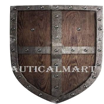Wooden Shield Medieval Crusader --- SCA/LARP/Norse/Norway/Antique/Armor