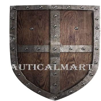 Wooden Shield Medieval Crusader --- SCA/LARP/Norse/Norway/Antique/Armor