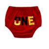 FMYFWY Baby Boys 1st Birthday Outfits Cake Smash Photo Props 4Pcs Clothes Set ONE Bloomers Suspenders Bowtie Headband Red 6-12M view 2