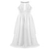 ranrann Kids Girls Dress Sequined Halter Special Occasion Dresses Elegant Long Birthday Party Dress Maxi Ball Gown Ivory 8 view 3