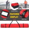 AUMTISC Ski Bag, Padded Ski Bags for Air Travel, Single Ski Carry Bag to Transport Skis, Waterproof Snow Skiing Travel Bags for Flying with Adjustable Handle, 185cm Red view 4