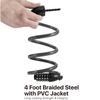 Flexzion Combination Bike Lock Cable - 5-Digit Combo Bicycle Lock Cable, Keyless, Heavy-Duty Anti Theft Bike Lock with Mounting Bracket for Kids Bike, E-Bike, Motorcycle and More, Black view 3