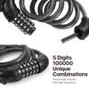Flexzion Combination Bike Lock Cable - 5-Digit Combo Bicycle Lock Cable, Keyless, Heavy-Duty Anti Theft Bike Lock with Mounting Bracket for Kids Bike, E-Bike, Motorcycle and More, Black view 4