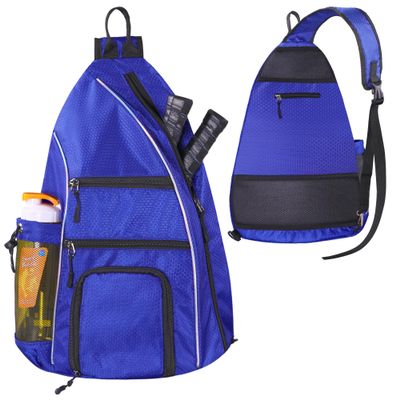 LLYWCM Reversible Crossbody Sling Backpack - Pickleball Paddle, Tennis, Travel Bag for Women & Men (Blue)