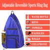 LLYWCM Reversible Crossbody Sling Backpack - Pickleball Paddle, Tennis, Travel Bag for Women & Men (Blue) view 4