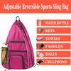 LLYWCM Pickleball Bag | Sling Bags - Reversible Crossbody Sling Backpack for Pickleball Paddle, Tennis, Pickleball Racket and Travel for Women MenRose view 4
