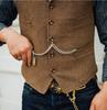 Aesido Formal Men's Vests Slim Fit Soft Wool Tweed Herringbone Business Suit Vest Waistcoat for Wedding Groomsmen(Coffee,M) view 3