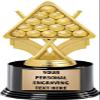 Crown Awards Billiard Trophy, 7.25" Pool Billiards Trophy with 5 Lines of Text Included, 10 Pack view 1