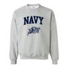 AW03 - US Naval Academy Midshipmen Arch Logo CREW SWEATSHIRT - 2X-Large - Sport Grey view 1