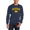 AW03 - Michigan Wolverines Arch Logo CREW SWEATSHIRT - Medium - Navy view 4