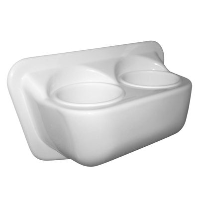 KLEARSTAND Marine Drink Caddy, Double Cup Holder, Acrylic Capped ABS Plastic, Scratch Resistant, Great for Boats, Campers, and RVs. (White)