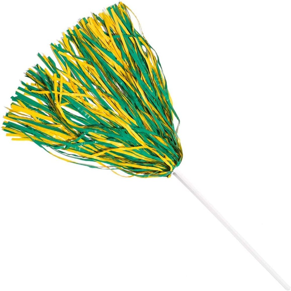 Anderson's Premium Kelly Green and Gold School Spirit Shakers, Cheerleader Pom Poms, Sports Fan, Football, Basketball, Homecoming, Squad, Team, Party, Dance Club, Celebration Pack of 10