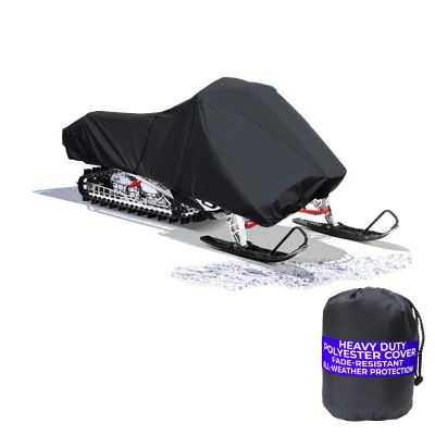 EliteShield SnowShield Trailerable Snowmobile Cover, Solution-Dyed Fade Resistant All Weather Protection Snowsled Cover, Black Color Fits Youth Kids Snowmobile up to 80 inch Long