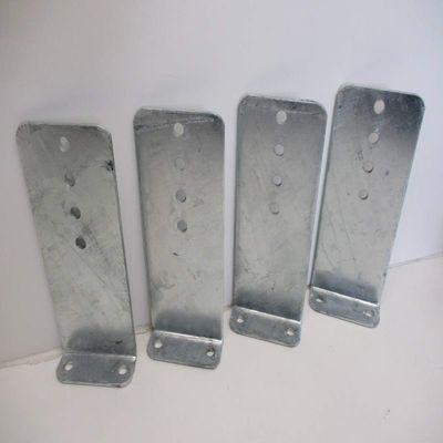 (4) Vertical Pontoon Boat Trailer Bunk Bolster L Brackets / 5" by 12" Galvanized