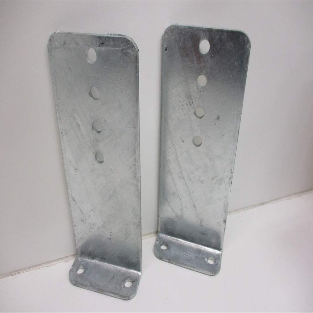 CTW (2) Vertical Pontoon Boat Trailer Bunk Bolster L Brackets / 5" by 12" Galvanized