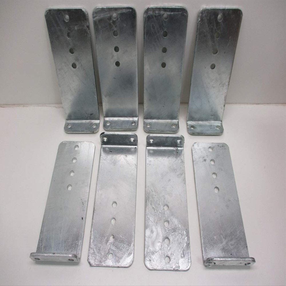 (8) Vertical Pontoon Boat Trailer Bunk Bolster L Brackets / 5" by 12" Galvanized