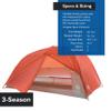 Big Agnes Copper Spur HV UL - Ultralight Backpacking Tent, Orange, 2 Person view 4