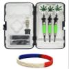 Sure-Grip Viper Green Soft Tip Darts with Dart Case & Accessories Choice of Flights 16 or 18 Grams (Ruthless Pot Leaf White, 16g) view 1