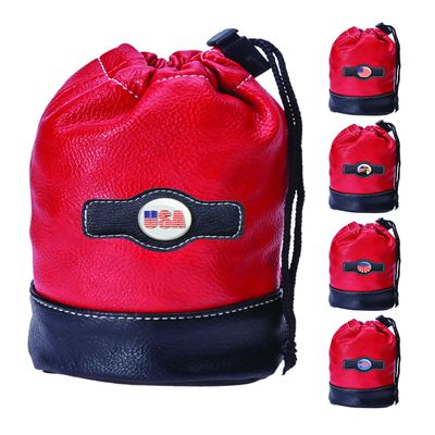 Clip Wipes Golf Pouch - American Flag USA Theme - Drawstring Style (Red-USA)