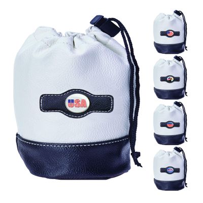 Clip Wipes Golf Pouch - American Flag USA Theme - Drawstring Style (White-USA)
