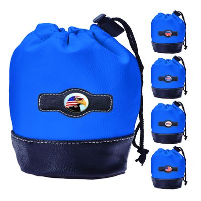 Clip Wipes Golf Pouch - American Flag USA Theme - Drawstring Style (Blue-Eagle)