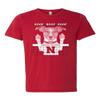 CornBorn Nebraska Husker Volleyball Spike Dog ROOF x 3 Premium Ultra-Soft Tri-Blend Tee Shirt - Red - Small view 1