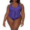 Smart & Sexy womens Racerback One Piece Swimsuit, Electric Python, Medium US view 4