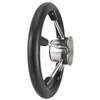 NovelBee 11-1/2 Inch Stainless Steel 5 Spoke Boat Marine Destroyer Steering Wheel with Black PU Foam (Without Knob) view 4