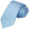 KissTies Boys Tie Sky Blue Satin Solid Necktie For Kids Ties + Gift Box view 1